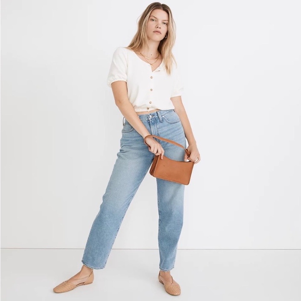 Madewell loop-terry button-front crop top